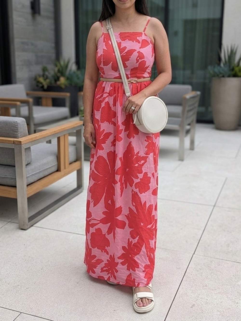 Pink & Coral Floral Maxi Sundress